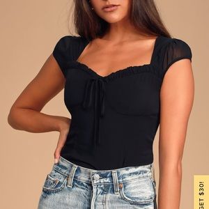 NWT Black bustier backless top
